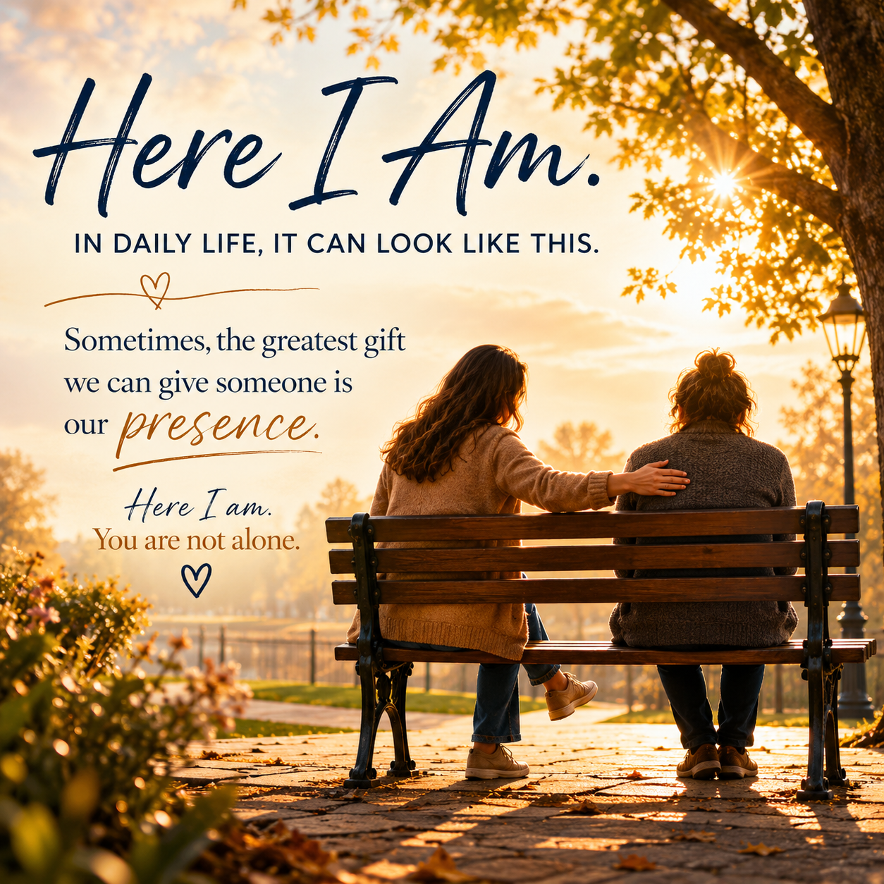 Here I Am — presence on a park bench